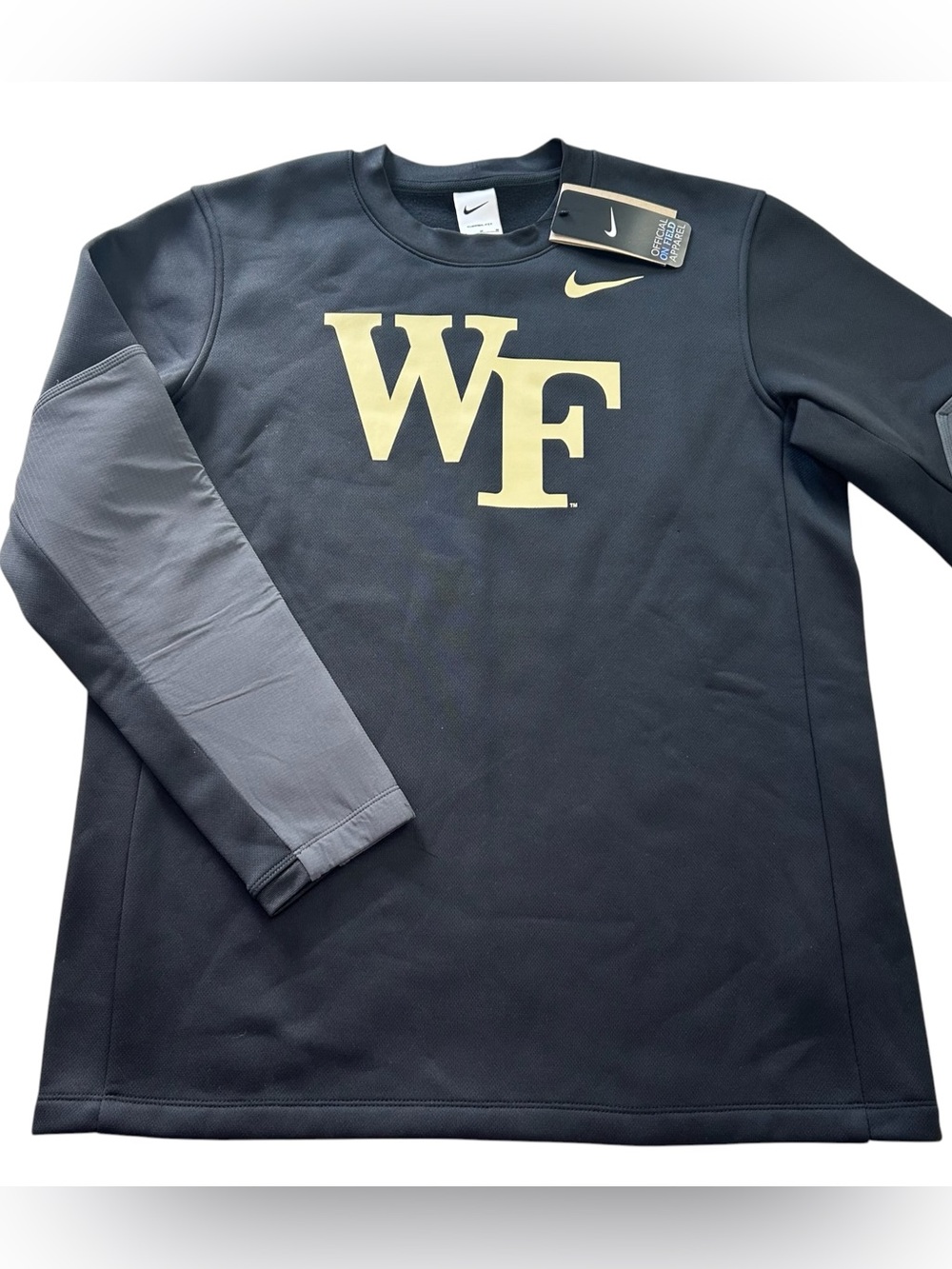 NWT Nike Wake Forest Demon Deacons TEAM ISSUED Men’s Therma-FIT Crewneck Black M